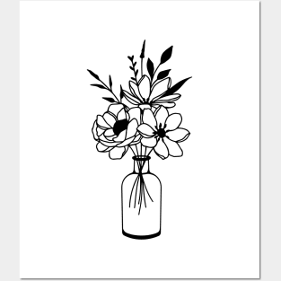 Minimal pot flowers Posters and Art